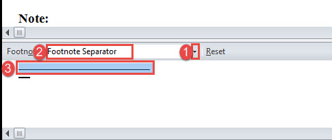 Click the drop-down button->Choose "Footnote Separator"->Select the footnote separator