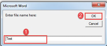 Enter file name->Click "OK"