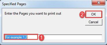 Enter page number ->Click "OK"