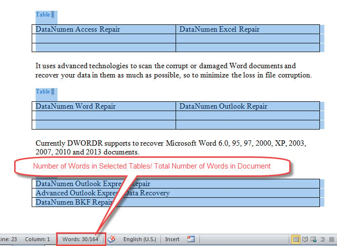 2 Methods To Exclude Table Texts From Word Count Statistics