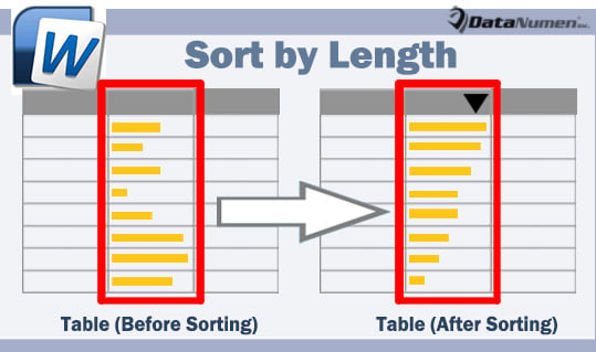 Sort a Column of Texts by Length