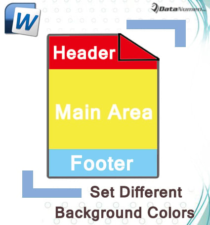 Set Different Background Colors for Header, Footer, and Main Document