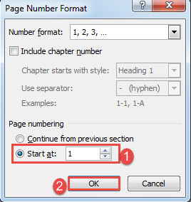 Enter a Starting Number->Click "OK"