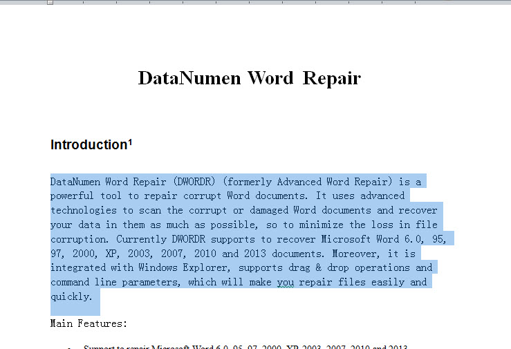 Target Paragraph in Selection