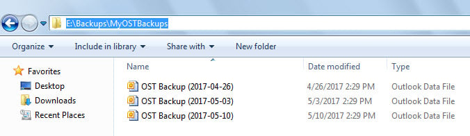 PST Backup Files