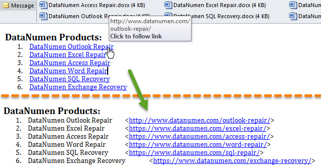 Show Hyperlink Addresses