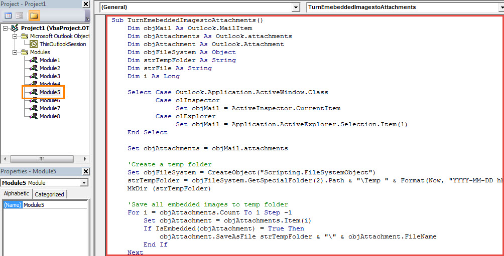 VBA Code - Convert All Embedded Images to Attachments