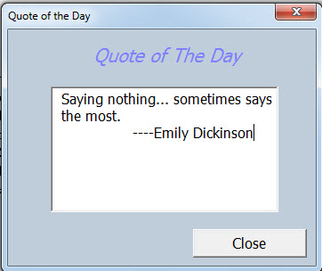 A User Form Showing the Quote