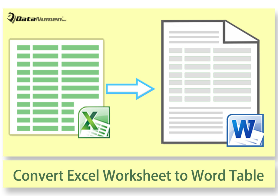 Convert Excel Worksheet to Native Word Table