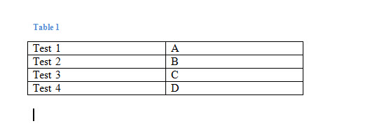 Create a Table of Two Columns