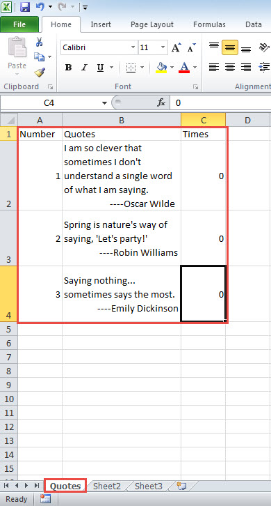 Create an Excel Sheet->Rename the Sheet