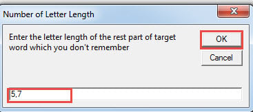 Enter Length Number->Click "OK"