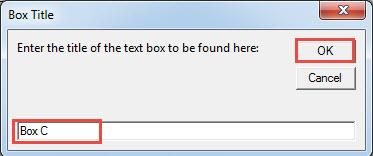 Enter Text Box Title->Click "OK"