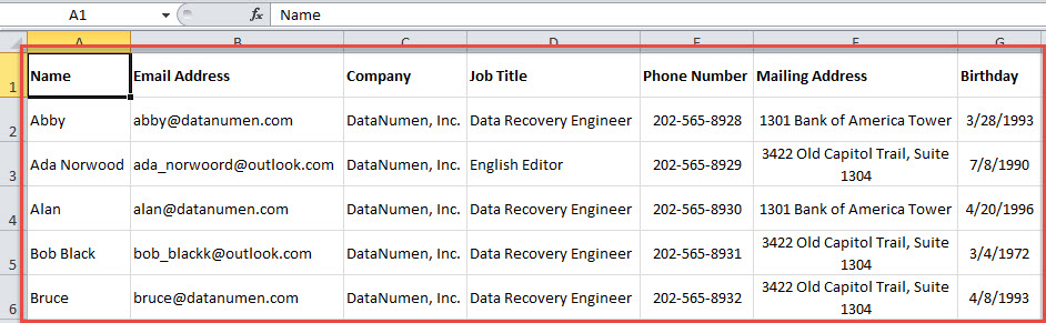 Exported Member Details