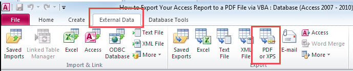 Access export