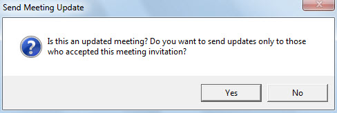 Message asking if send meeting updates only to who accepted this meeting