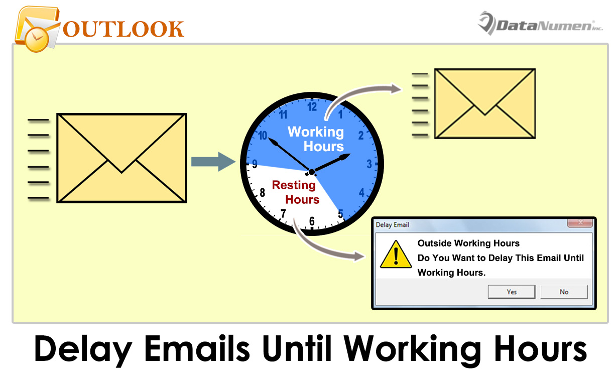 Quickly Delay Sending Specific Emails until Working Hours in Your Outlook