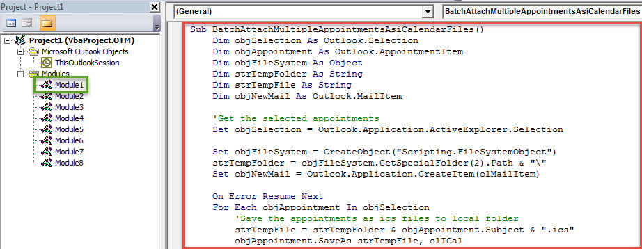 VBA Code - Batch Attach Multiple Appointments as iCalendar (.ics) Files to Your Outlook Email