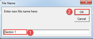 Enter File Name->Click "OK"