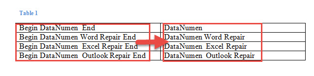 Extract Table Contents