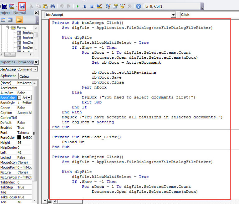 How to Batch Accept or Reject All Changes in Multiple Word Documents