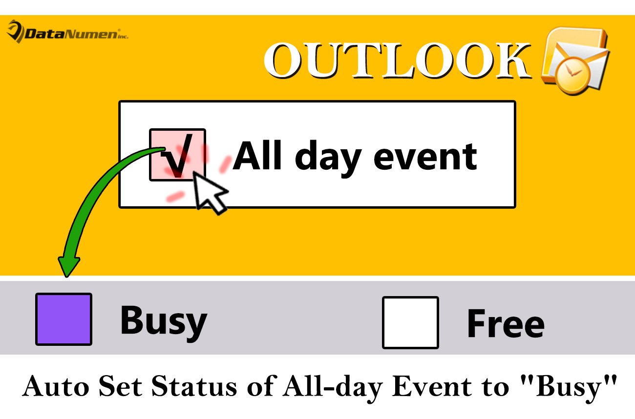 Auto Set the Status of All Day Event to "Busy" in Your Outlook