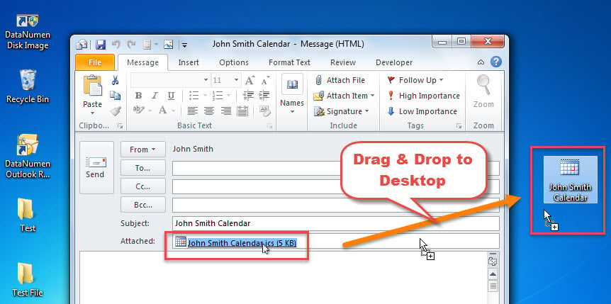 Drag and drop the attached ics file to the desktop