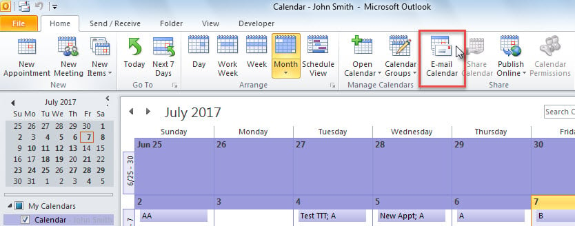 E-mail Calendar