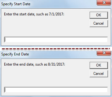 Enter the date range – start and end date