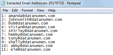 Extracted Email Addresses