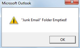 Junk Email Folder Emptied