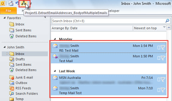 Select Emails & Run Macro