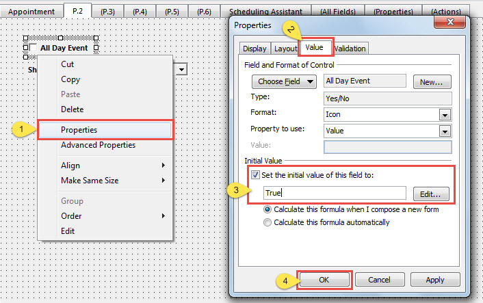 Set "All Day Event" Field Value