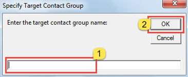Specify Target Contact Group