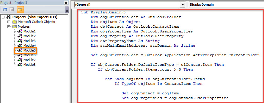 VBA Code - Create Domain Field