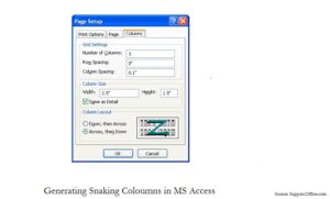 Generating Snaking Columns In Ms Access