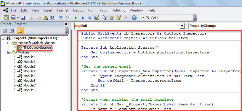 VBA Code - Keep an Email Open after Marking It Complete