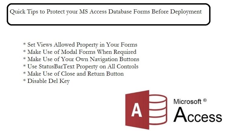 7 Practical Tips to Protect Your MS Access Database Forms before Deployment