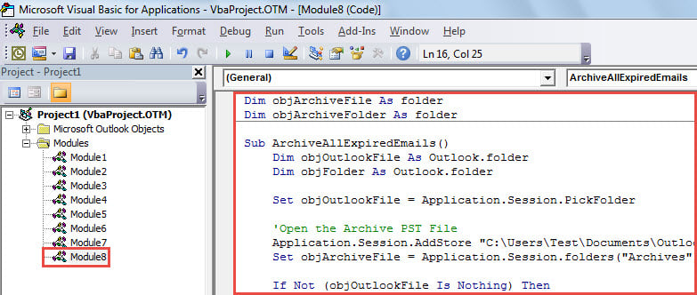 VBA Code - Quickly Archive All Expired Emails