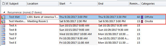 Different Reminder Time for Meetings in Different Color Categories