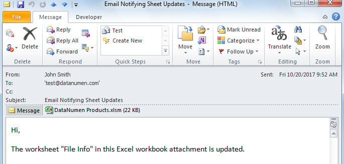 Outlook Email Notification