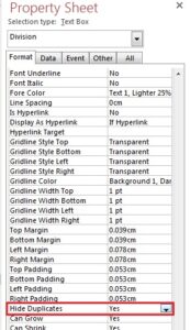 HideDuplicate Property