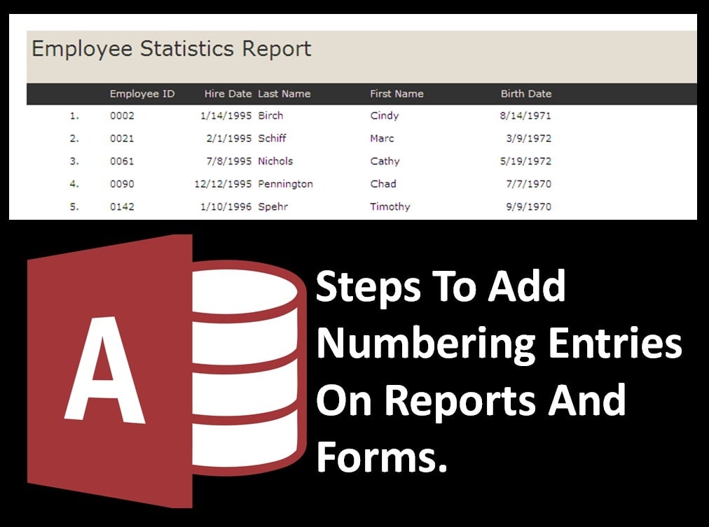 Steps To Add Numbering Entries In Reports And Forms