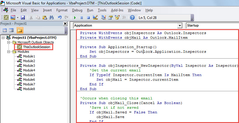 VBA Code - Save Changes without Prompt when Closing a Modified Email