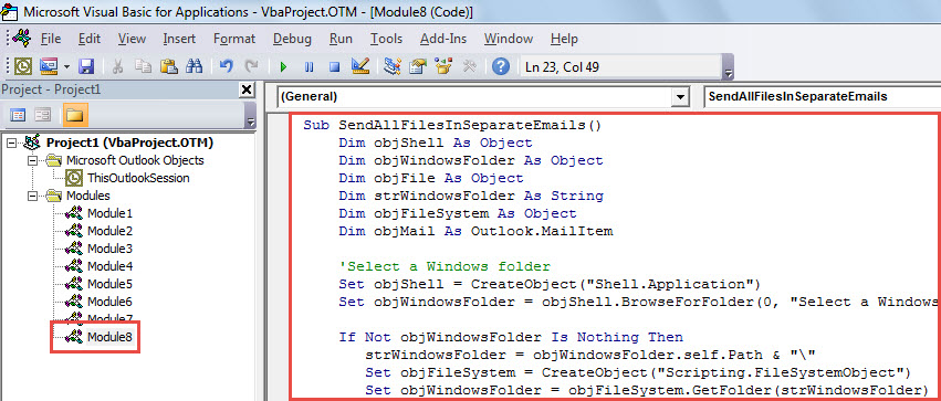 VBA Code - Batch Send All Files in a Windows Folder via Separate Emails