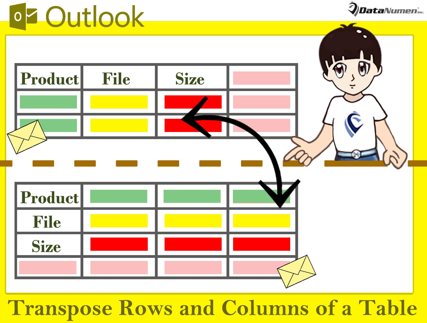 Quickly Transpose the Rows and Columns of a Table in Your Outlook Email