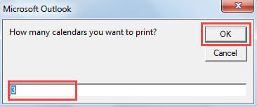 Enter Number of Calendars to Be Printed