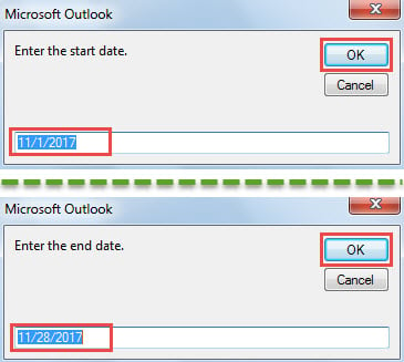 Input Start & End Date