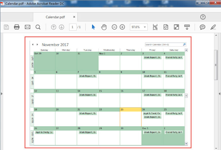 2 Quick Methods to Export Outlook Calendar to a PDF File