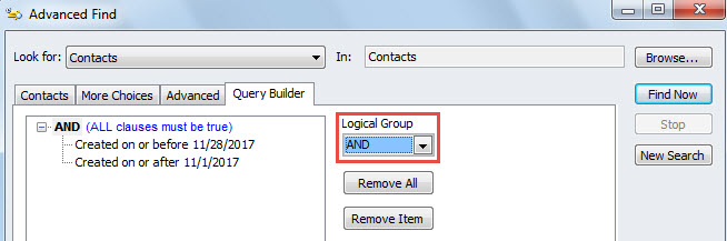 "Add" in Logical Group